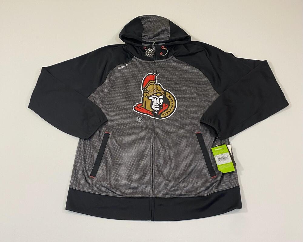 New Ottawa Senators Jacket Mens XL Full Zip Black NHL Hockey Reebok Center Ice